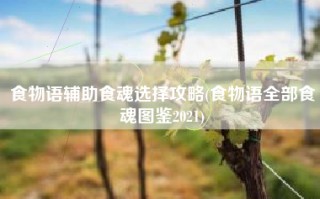 食物语辅助食魂选择攻略(食物语全部食魂图鉴2021)