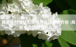 高能手办团钻石使用方法及用途介绍 (高能手办团钻石怎么花)