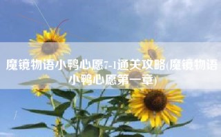 魔镜物语小鸭心愿7-1通关攻略(魔镜物语小鸭心愿第一章)