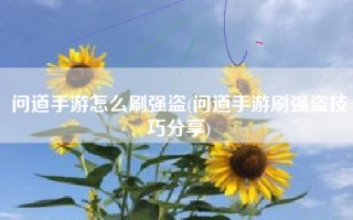问道手游怎么刷强盗(问道手游刷强盗技巧分享)