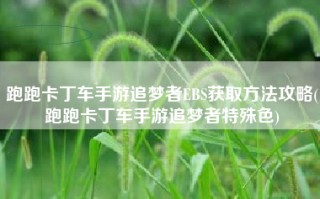 跑跑卡丁车手游追梦者EBS获取方法攻略(跑跑卡丁车手游追梦者特殊色)