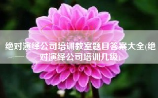 绝对演绎公司培训教室题目答案大全(绝对演绎公司培训几级)