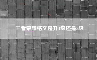 王者荣耀铭文是升4级还是5级