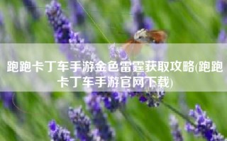 跑跑卡丁车手游金色雷霆获取攻略(跑跑卡丁车手游官网下载)