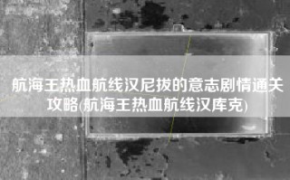 航海王热血航线汉尼拔的意志剧情通关攻略(航海王热血航线汉库克)