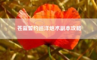 苍蓝誓约巡洋炮术副本攻略