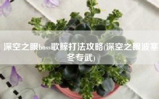 深空之眼boss歌鲸打法攻略(深空之眼波塞冬专武)