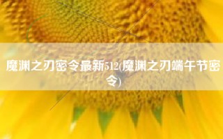 魔渊之刃密令最新512(魔渊之刃端午节密令)