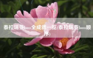 泰拉瑞亚boss全成就一览(泰拉瑞亚boss顺序)