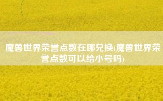 魔兽世界荣誉点数在哪兑换(魔兽世界荣誉点数可以给小号吗)