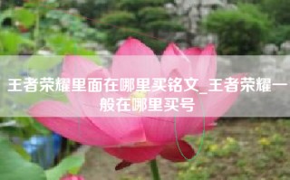 王者荣耀里面在哪里买铭文_王者荣耀一般在哪里买号