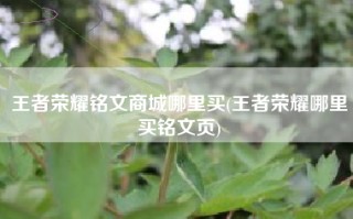 王者荣耀铭文商城哪里买(王者荣耀哪里买铭文页)