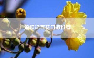 追妖记百花门派推荐