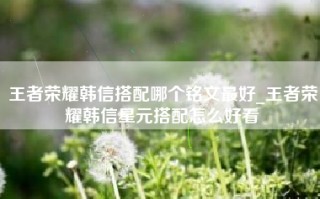王者荣耀韩信搭配哪个铭文最好_王者荣耀韩信星元搭配怎么好看