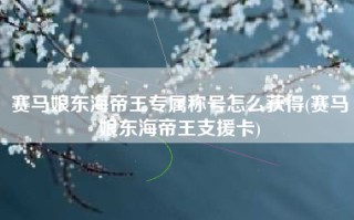 赛马娘东海帝王专属称号怎么获得(赛马娘东海帝王支援卡)