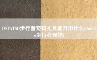 DNFATSO步行者宠物礼盒能开出什么(dnfatso步行者宠物)