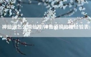 神仙道怎么摘仙桃(神仙道摘仙桃经验表)