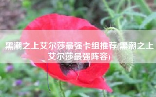 黑潮之上艾尔莎最强卡组推荐(黑潮之上艾尔莎最强阵容)