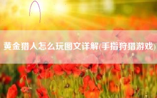 黄金猎人怎么玩图文详解(手指狩猎游戏)