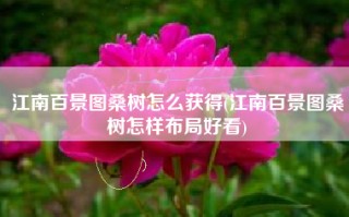 江南百景图桑树怎么获得(江南百景图桑树怎样布局好看)