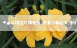 王者荣耀铭文物穿流_王者荣耀铭文法穿