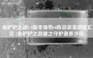 金铲铲之战2.9版本强势t0阵容装备搭配汇总 (金铲铲之战星之守护者多少钱)