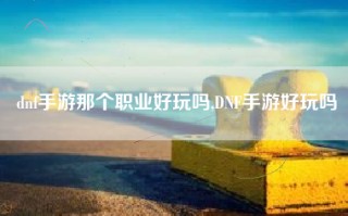 dnf手游那个职业好玩吗,DNF手游好玩吗