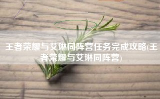 王者荣耀与艾琳同阵营任务完成攻略(王者荣耀与艾琳同阵营)