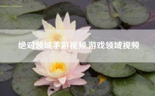 绝对领域手游视频,游戏领域视频