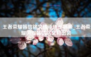 王者荣耀韩信铭文传承还是祸源_王者荣耀国服韩信铭文和出装