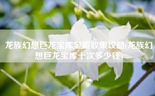 龙族幻想巨龙宝库宝藏收集攻略(龙族幻想巨龙宝库十次多少钱)