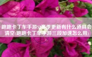 跑跑卡丁车手游S2赛季更新有什么道具会清空(跑跑卡丁车手游三段加速怎么用)