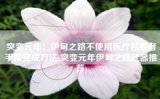 突变元年：伊甸之路不使用医疗包或者手雷完成方法(突变元年伊甸之路武器推荐)