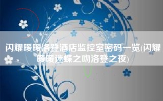 闪耀暖暖洛登酒店监控室密码一览(闪耀暖暖迷蝶之吻洛登之夜)