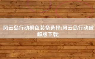 风云岛行动橙色装备选择(风云岛行动破解版下载)