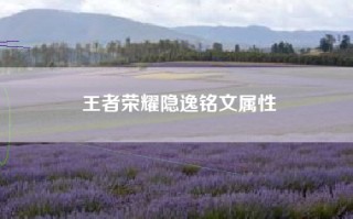 王者荣耀隐逸铭文属性