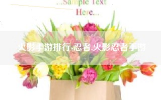 火影手游排行s忍者,火影忍者手游