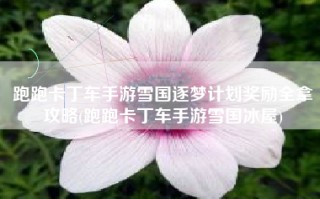 跑跑卡丁车手游雪国逐梦计划奖励全拿攻略(跑跑卡丁车手游雪国冰屋)