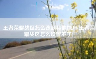 王者荣耀战区怎么改到其他地方(王者荣耀战区怎么设置不了)