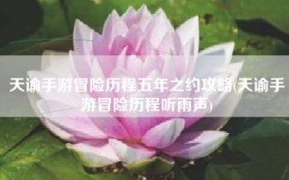 天谕手游冒险历程五年之约攻略(天谕手游冒险历程听雨声)