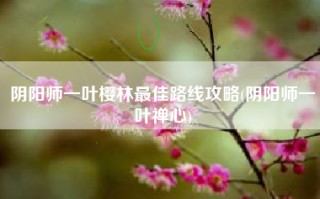 阴阳师一叶樱林最佳路线攻略(阴阳师一叶禅心)