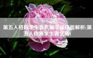 第五人格新求生者机械学徒技能解析(第五人格新求生者乞丐)