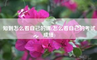 知到怎么看自己的课(怎么看自己的考试成绩)