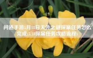 问道手游5月18日天外之谜探案任务怎么完成(5.18探案任务攻略流程)