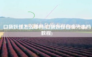 口袋妖怪怎么串档(口袋妖怪白金光串档教程)