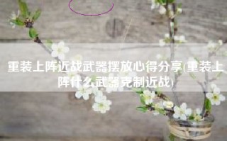 重装上阵近战武器摆放心得分享(重装上阵什么武器克制近战)
