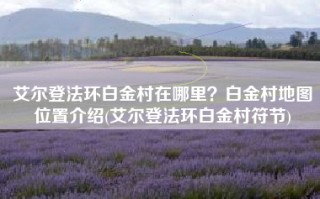 艾尔登法环白金村在哪里？白金村地图位置介绍(艾尔登法环白金村符节)