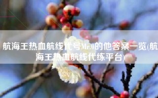 航海王热血航线代号Mr.0的他答案一览(航海王热血航线代练平台)