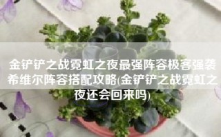 金铲铲之战霓虹之夜最强阵容极客强袭希维尔阵容搭配攻略(金铲铲之战霓虹之夜还会回来吗)