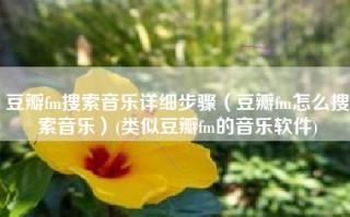 豆瓣fm搜索音乐详细步骤（豆瓣fm怎么搜索音乐）(类似豆瓣fm的音乐软件)